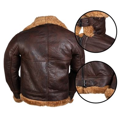 Kurtka skórzana US B46 SHEEPSKIN BRĄZOWA