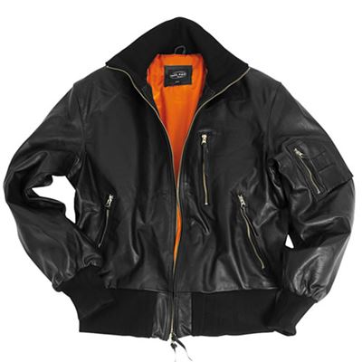 Kurtka skórzana BW AVIATOR CZARNA