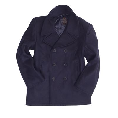 Płaszcz US PEA COAT wełniany CIEMNY NIEBIESKI