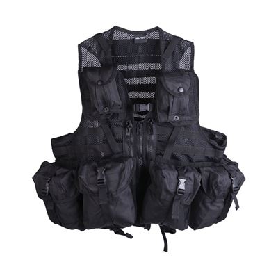 Kamizelka taktyczna MODULAR SYSTEM z 8 kieszeniami CZARNA