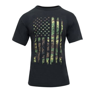 T-shirt DISTRESSED flaga USA WOODLAND