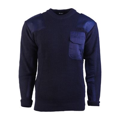 Sweter BW ACRYL z kieszenią NIEBIESKI