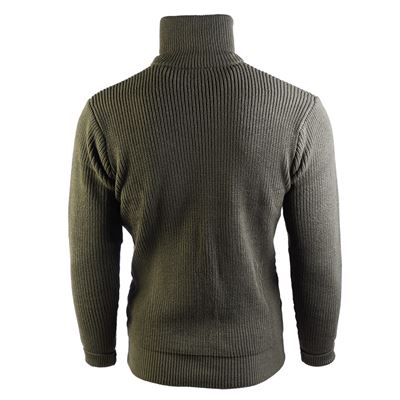 Sweter TROYER ACRYL z kołnierzem ZELENÝ