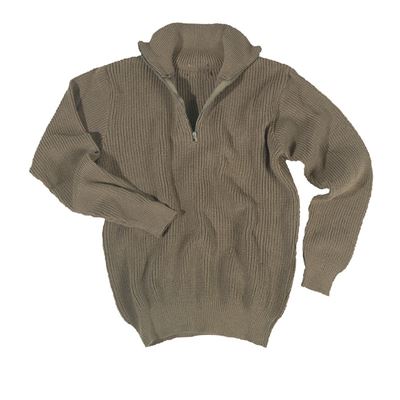 Sweter TROYER ACRYL z kołnierzem ZELENÝ