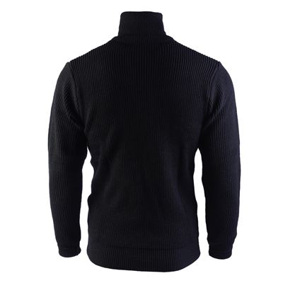 Sweter TROYER ACRYL z kołnierzykiem CZARNY
