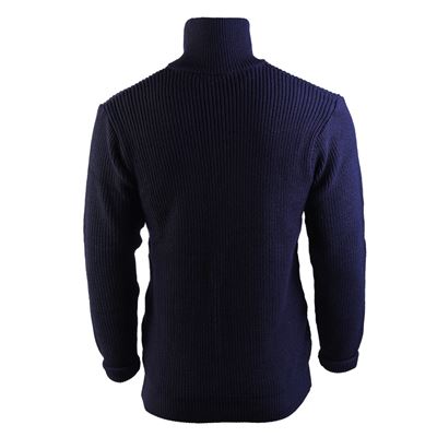 Sweter TROYER ACRYL z kołnierzem NIEBIESKI