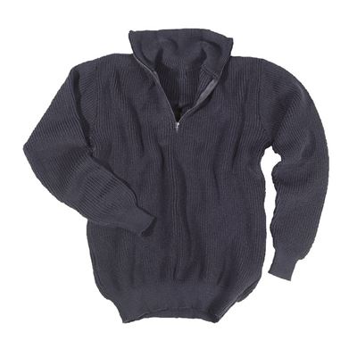 Sweter TROYER ACRYL z kołnierzem NIEBIESKI