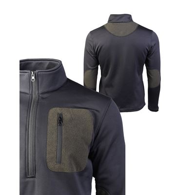 Bluza THERMO-FLEECE ¾ ZIP CZARNA