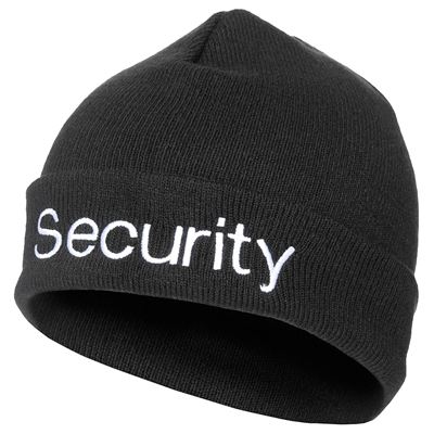 Czapka SECURITY dzianinowa akrylowa CZARNA