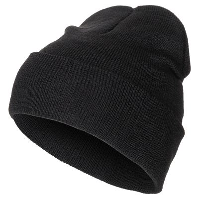 Czapka delikatnie dziana 100% wełna CZARNA