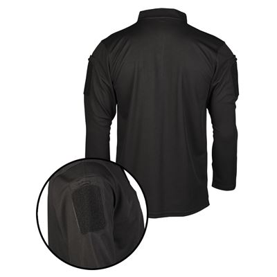 Koszulka polo TACTICAL QUICK DRY z długim rękawem CZARNA
