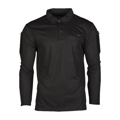 Koszulka polo TACTICAL QUICK DRY z długim rękawem CZARNA