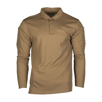 Koszulka polo TACTICAL QUICK DRY z długim rękawem COYOTE