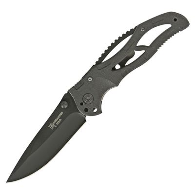 Nóż zamykający BLACK MONSTER z gładkim ostrzem BLACK