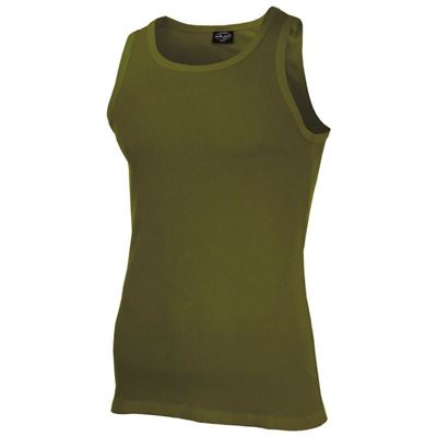 Tank top GERIPPT w drobne paski ZIELONY