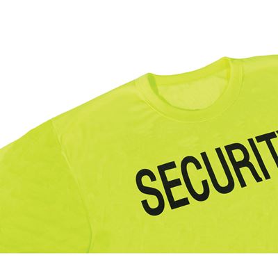 Koszulka z dwoma napisami SECURITY krótki rękaw REFLEX GREEN