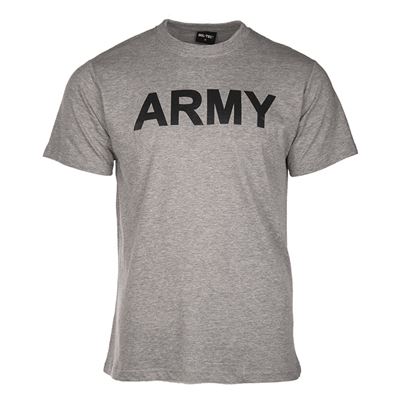 Koszulka z krótkim rękawem z napisem ARMY SZARA
