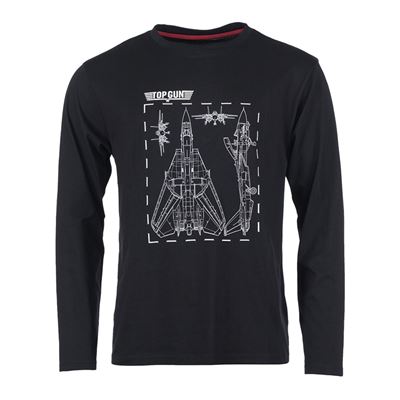 Koszulka TOP GUN z długim rękawem BLACK