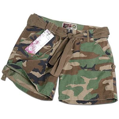 Damskie szorty ARMY z paskiem WOODLAND