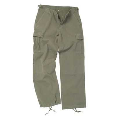Spodnie damskie US BDU rip-stop, prane, ZIELONE