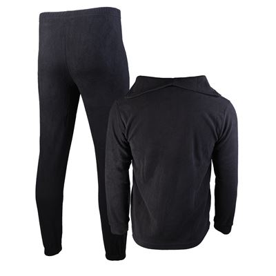Bielizna THERMOFLEECE z zamkiem błyskawicznym CZARNA
