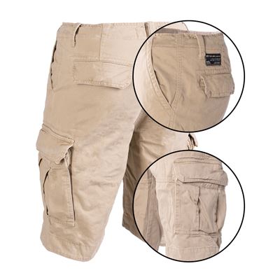 Spodenki VINTAGE z bawełny KHAKI