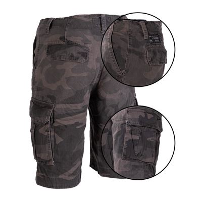 Spodenki VINTAGE z bawełny DARK CAMO