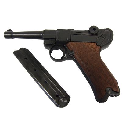 Pistolet Parabellum Luger P08 drewno - replika dekoracyjna