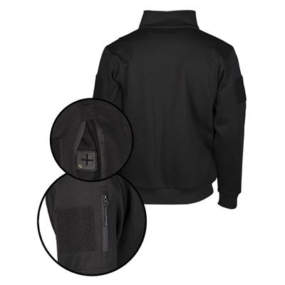 Bluza z golfem TACTICAL 3/4 zip BLACK
