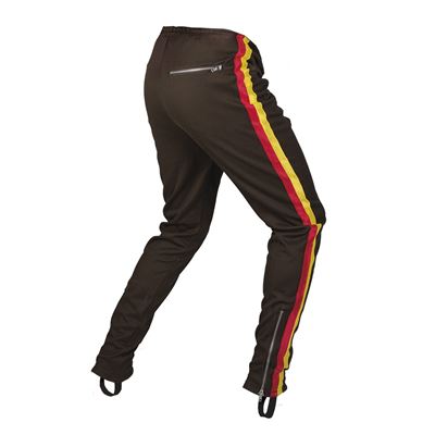 Spodnie dresowe sportowe z lampasami NVA/DDR - ASV BRĄZOWE