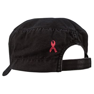 Czapka damska PINK STRIPES, STAR A RIBBON rip-stop CZARNA