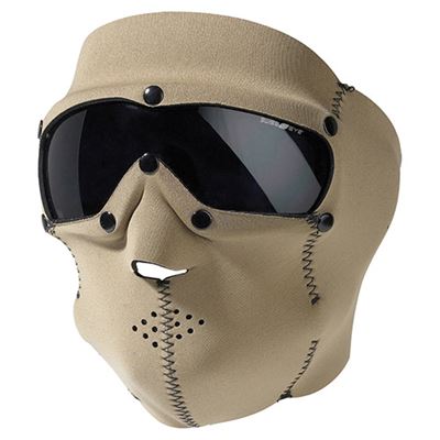 Maska z okularami SWAT PRO neopren KHAKI