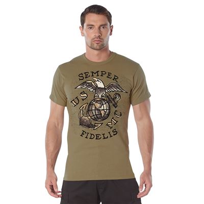 Koszulka USMC SEMPER FIDELIS COYOTE