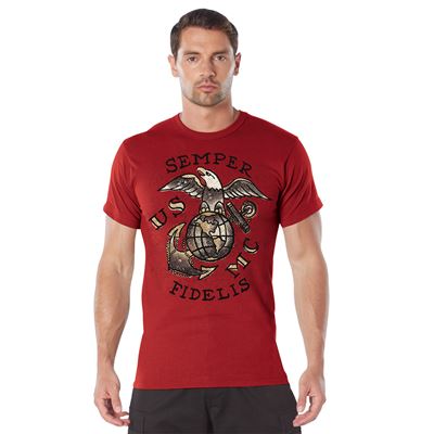Koszulka USMC SEMPER FIDELIS RED