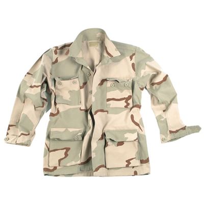 Bluza typu BDU rip-stop, wstępnie wyprana, 3-COL DESERT