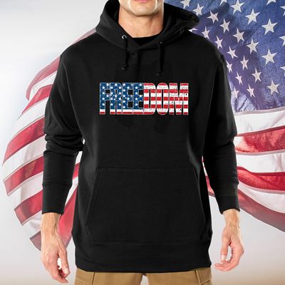 Bluza z kapturem z flagą USA FREEDOM BLACK