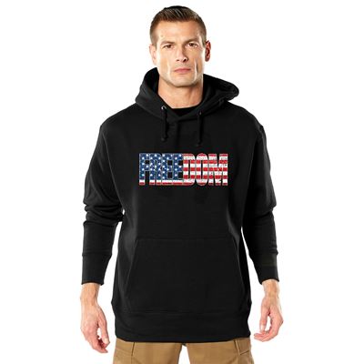 Bluza z kapturem z flagą USA FREEDOM BLACK