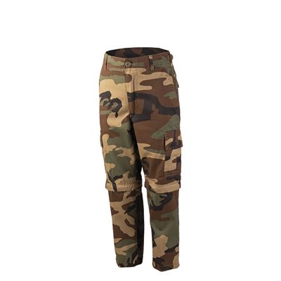 Spodnie dziecięce US BDU ZIP-OFF WOODLAND