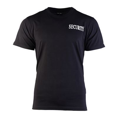 Koszulka z krótkim rękawem z 2 napisami „SECURITY” CZARNA