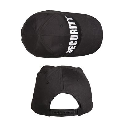 Czapka baseballowa z napisem „SECURITY” CZARNA