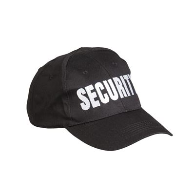 Czapka baseballowa z napisem „SECURITY” CZARNA