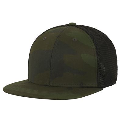 Czapka siatkowa TRUCKER MIDNIGHT WOODLAND CAMO