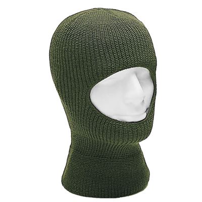 Czapka BALACLAVA dziana z jednym otworem ZIELONA