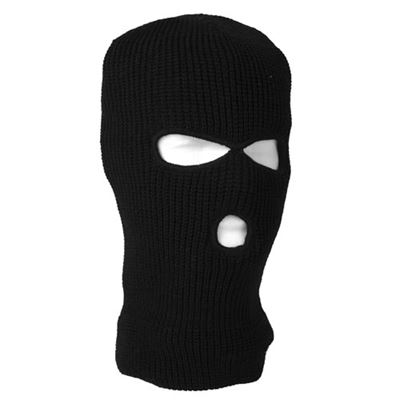 Kask BALACLAVA dzianinowy z 3 otworami CZARNY