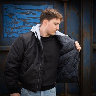 Kurtka bomber MA1 z kapturem CZARNA