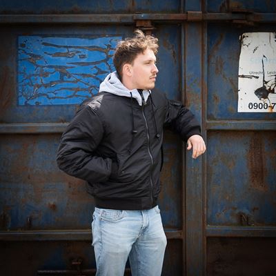 Kurtka bomber MA1 z kapturem CZARNA