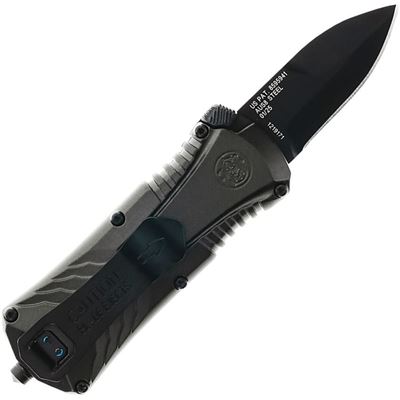 Nóż wyrzutowy MP COMPACT OTF z gładkim ostrzem BLACK
