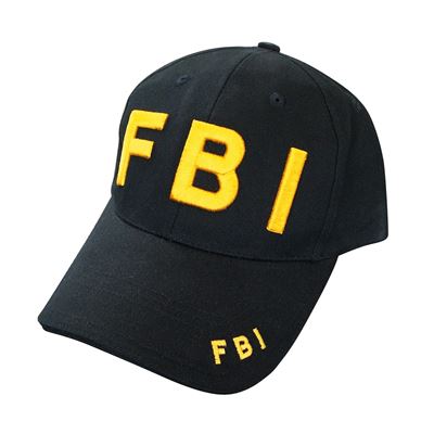 Czapka baseballowa z napisem „FBI” CZARNA