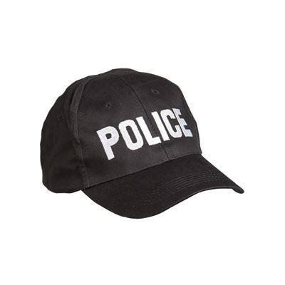 Czapka baseballowa z napisem „POLICE” CZARNA