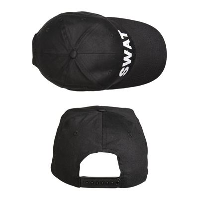 Czapka baseballowa z napisem „SWAT” CZARNA